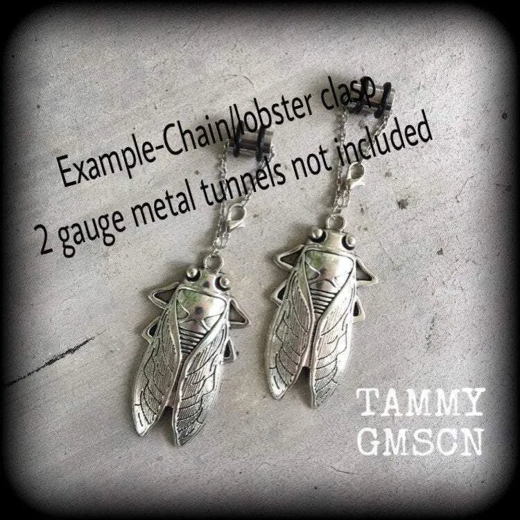 0 gauge weights 00 gauge tunnel dangles 12mm 14mm ear weights Ear hangers Cicada Plug dangles Plugs Hanging gauges Earrings for gauged ears
