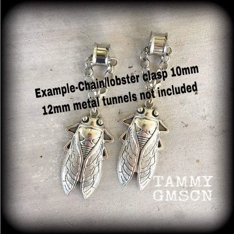 0 gauge weights 00 gauge tunnel dangles 12mm 14mm ear weights Ear hangers Cicada Plug dangles Plugs Hanging gauges Earrings for gauged ears