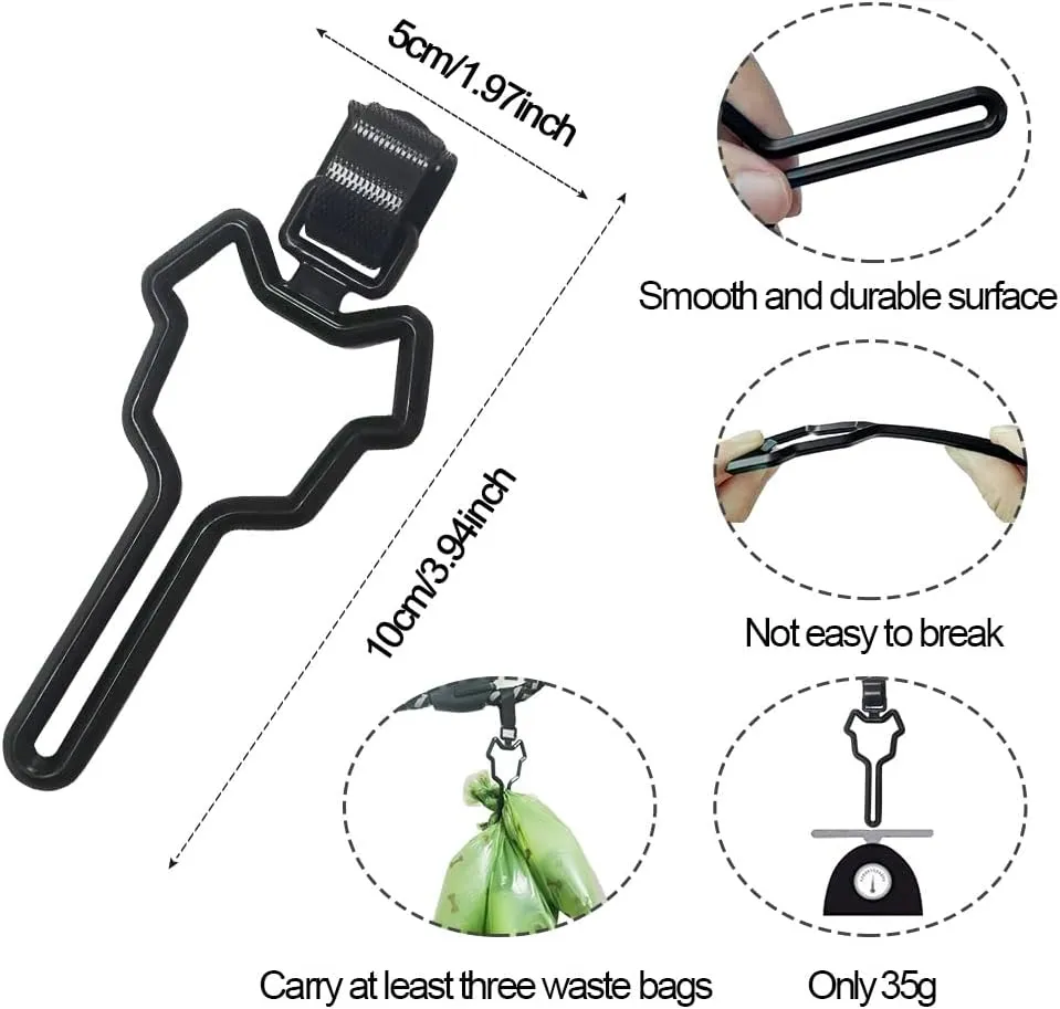 10 Pcs Dog Poop Bag Holder, Waste Bag Holder, Dog Poop Bag Carrier, Hand Free Holder (Black)