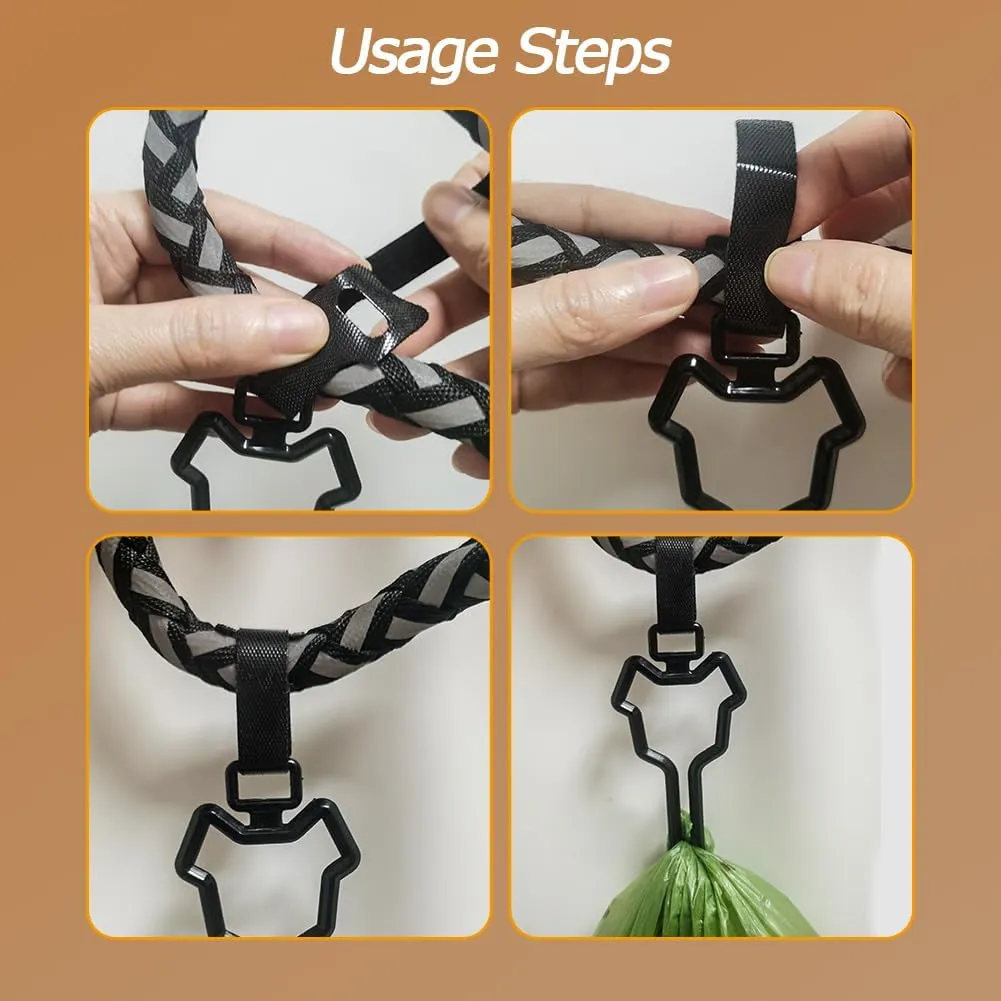 10 Pcs Dog Poop Bag Holder, Waste Bag Holder, Dog Poop Bag Carrier, Hand Free Holder (Black)