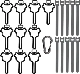 10 Pcs Dog Poop Bag Holder, Waste Bag Holder, Dog Poop Bag Carrier, Hand Free Holder (Black)