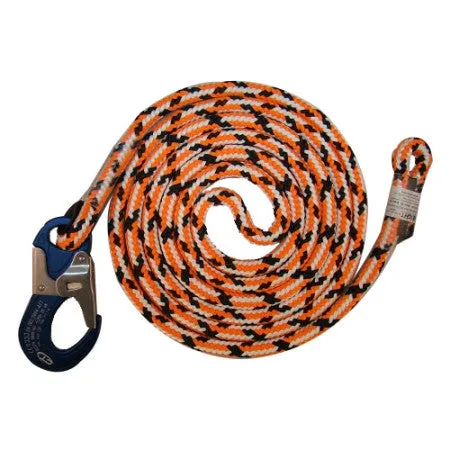 1/2in Teufelberger Safety Blue Positioning Lanyard W / Aluminum Snaps
