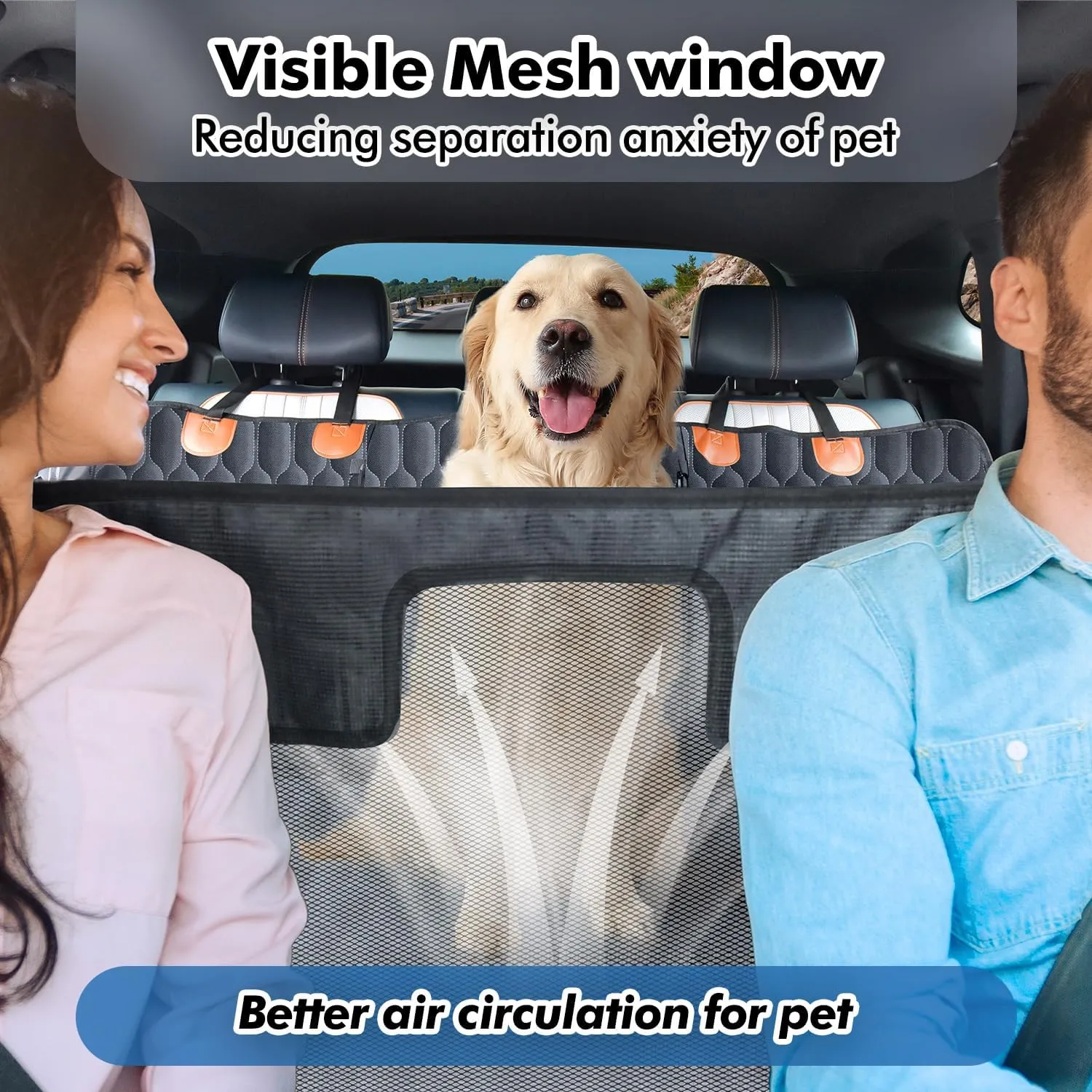 3-in-1 Convertible Dog Car Seat Extender & Booster Seat  400lb Capacity, Waterproof 600D Oxford with Hard Bottom, Scratch-Proof Hammock for Cars & SUVs