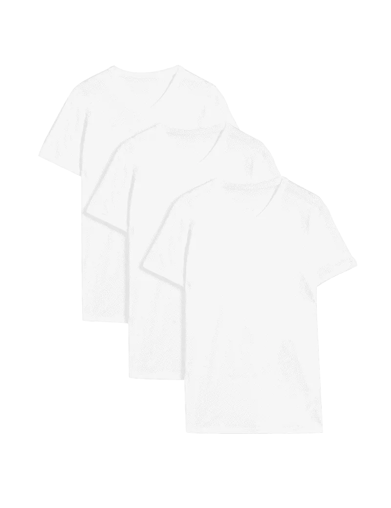 3pk Pure Cotton V-Neck T-Shirt Vests