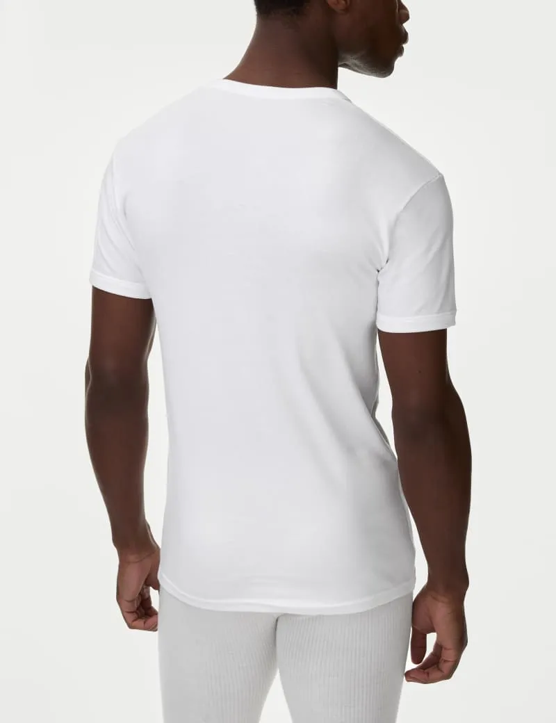 3pk Pure Cotton V-Neck T-Shirt Vests
