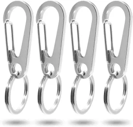 4 Pack Dog Tag Clips Durable Dog ID Tag,304 Stainless Steel Quick Clip and Rings,Easy Change Pet ID Tag Holder for Dog Cat Collars and Harnesses