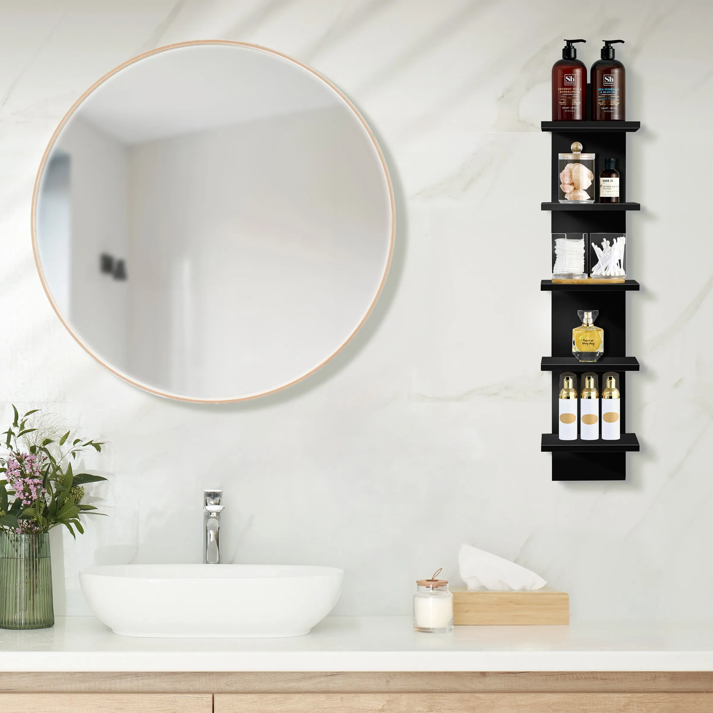 5 Tier Vertical Wall Shelf Unit