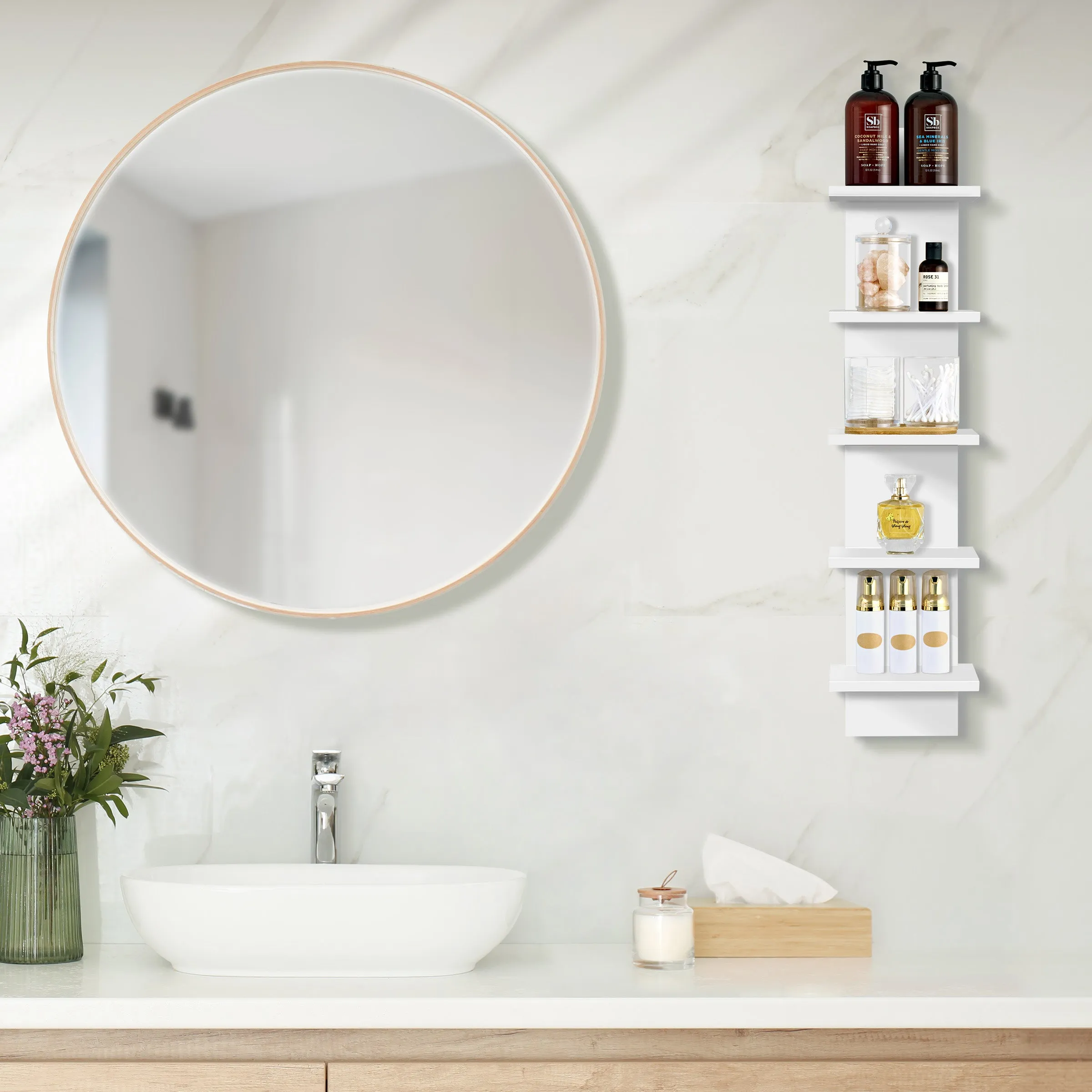 5 Tier Vertical Wall Shelf Unit