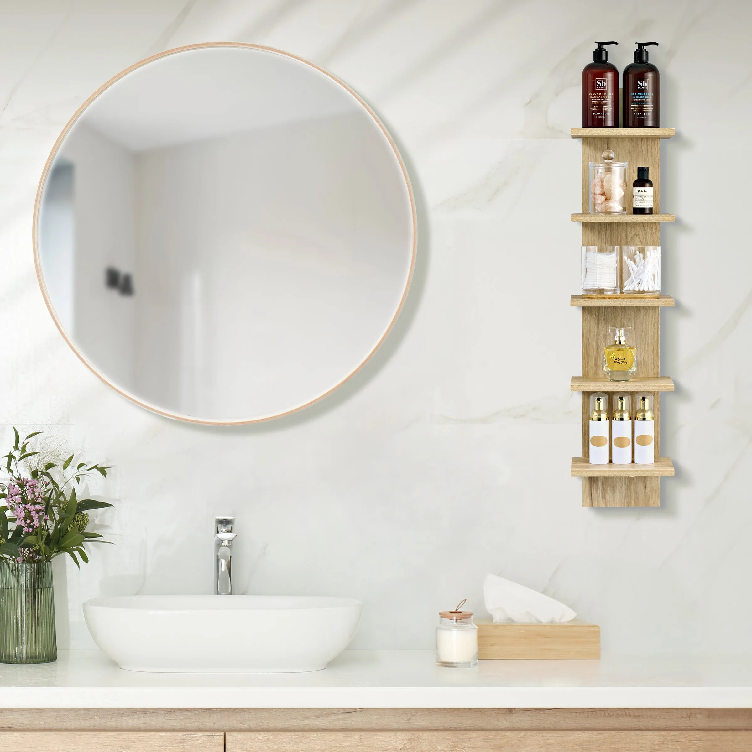 5 Tier Vertical Wall Shelf Unit