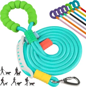 5FT Heavy Duty Dog Leash for Medium & Large Dogs - 2 Comfortable Traffic/Padded Handles, Hands-Free Hip/Waist/Crossbody Design, Ideal for Walking, Running, Training, Jogging
