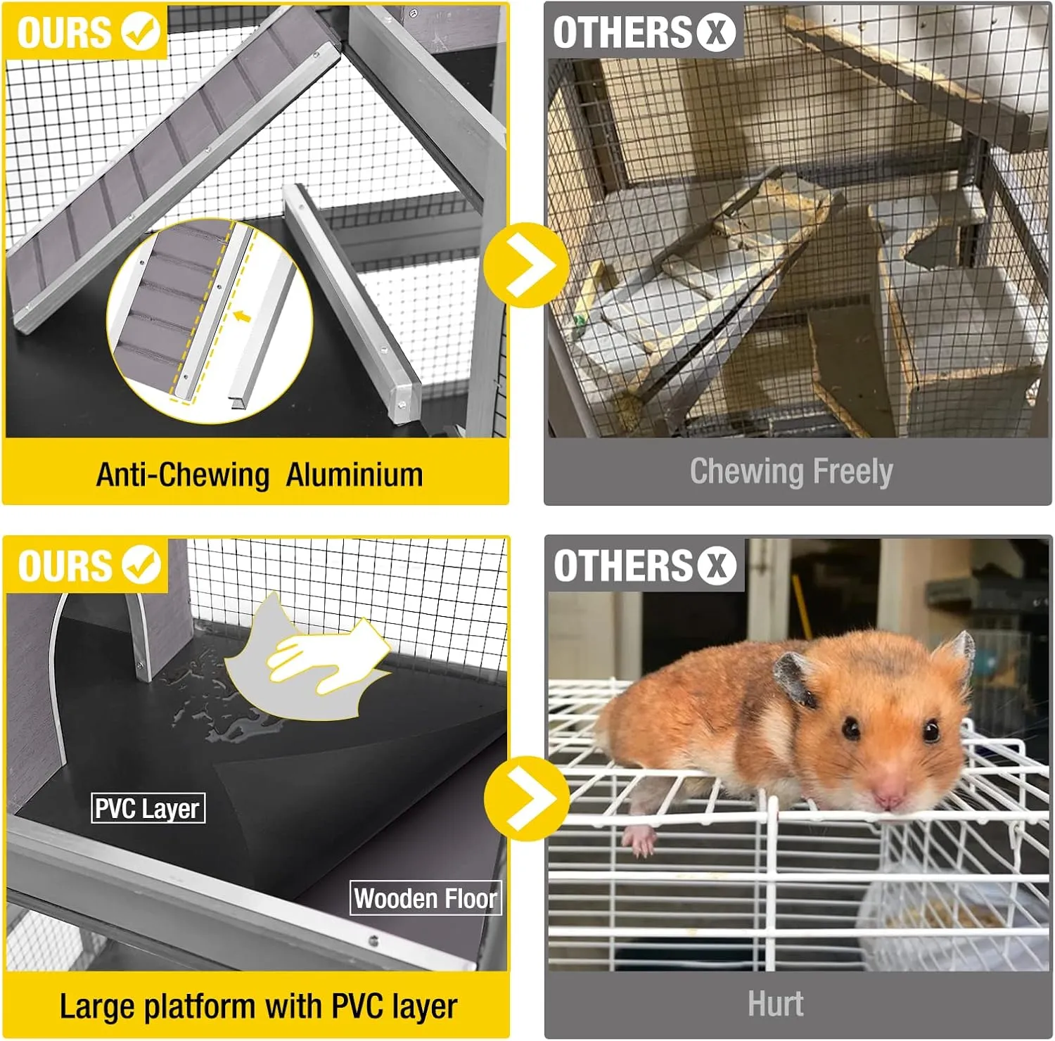 Aivituvin Ferret Cage Large Chinchilla Cage Upgrade Metal Frame Rat Cage,5 Levels Critter Nation