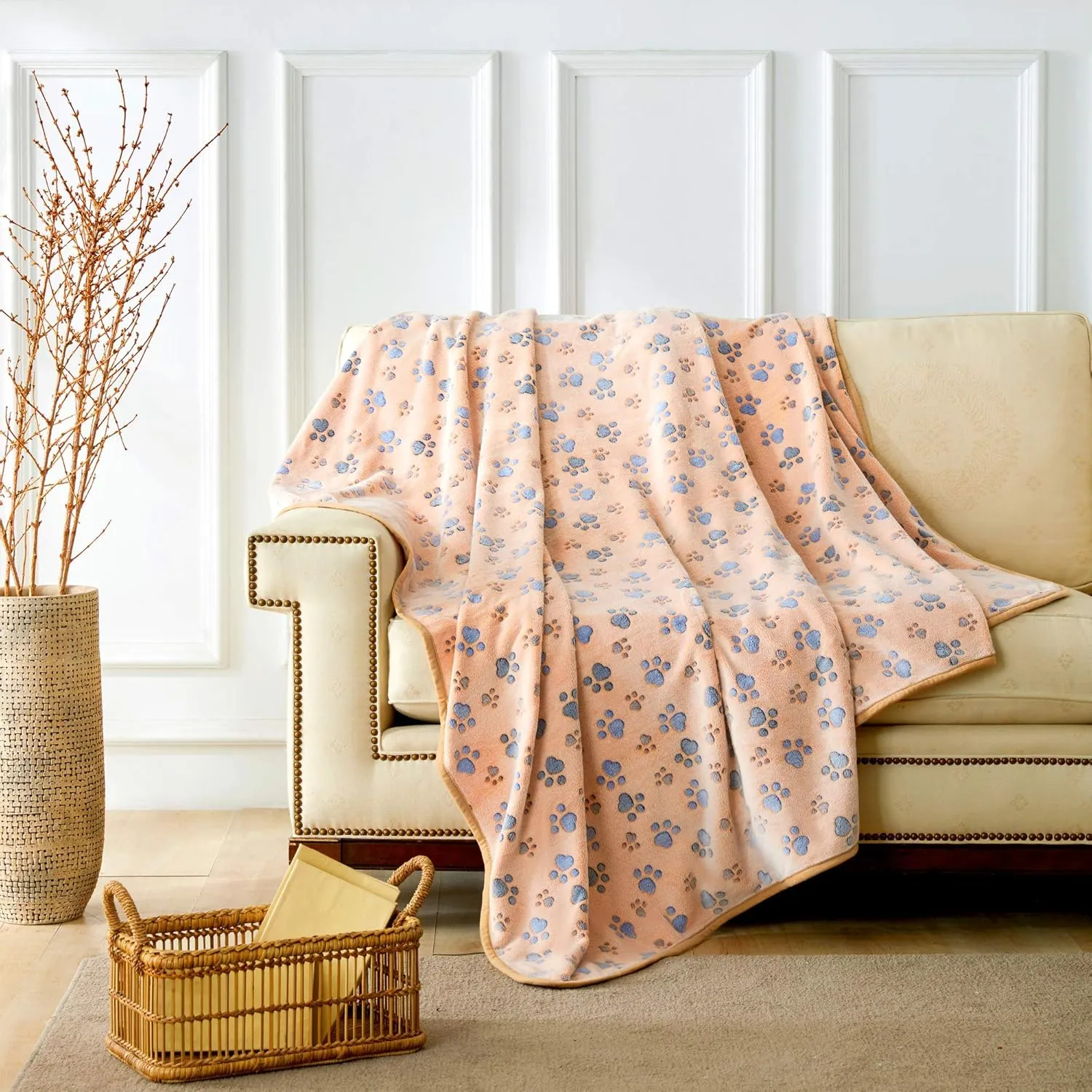 Allisandro Luxurious Dog Blanket, 350 GSM Super Fuzzy Microplush Fleece Pet Blankets for Small Medium Large Dogs and Cats, Brown, 32 x 24 Inches