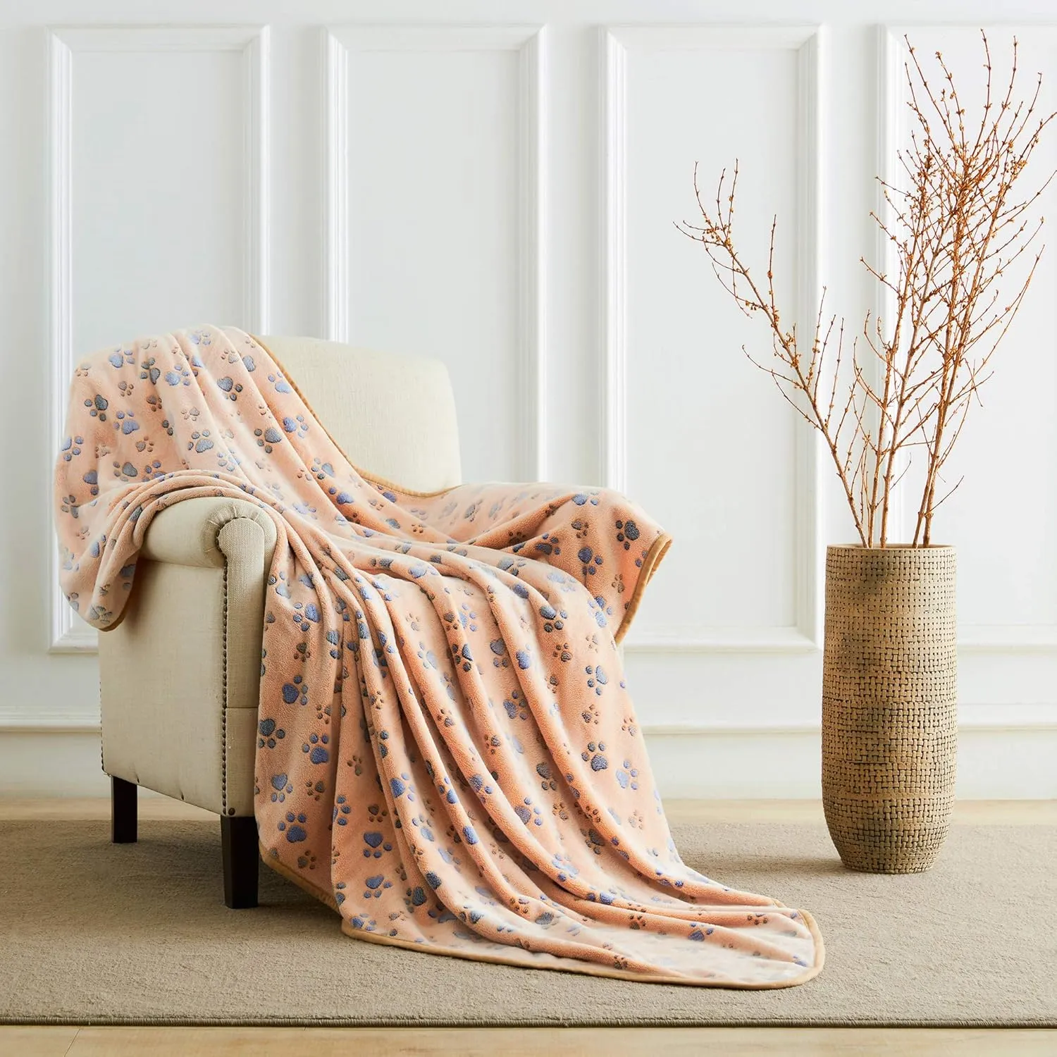 Allisandro Luxurious Dog Blanket, 350 GSM Super Fuzzy Microplush Fleece Pet Blankets for Small Medium Large Dogs and Cats, Brown, 32 x 24 Inches