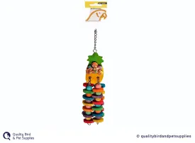 Avi One Parrot Toy - Wooden Pineapple With Discs 7x37cm