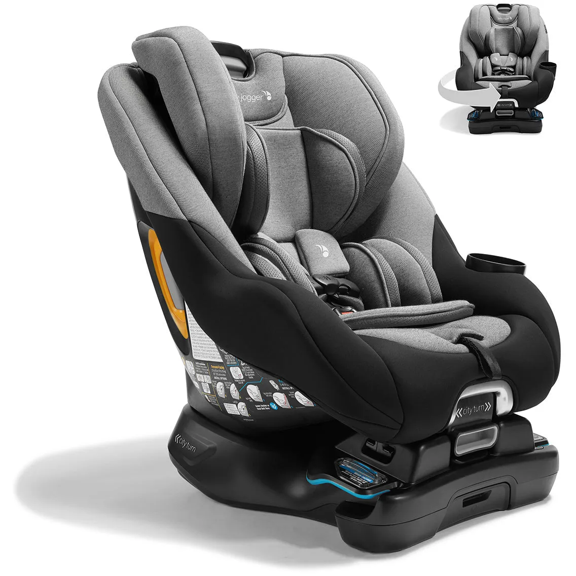 Baby Jogger City Turn Rotating Convertible Car Seat - Onyx Black