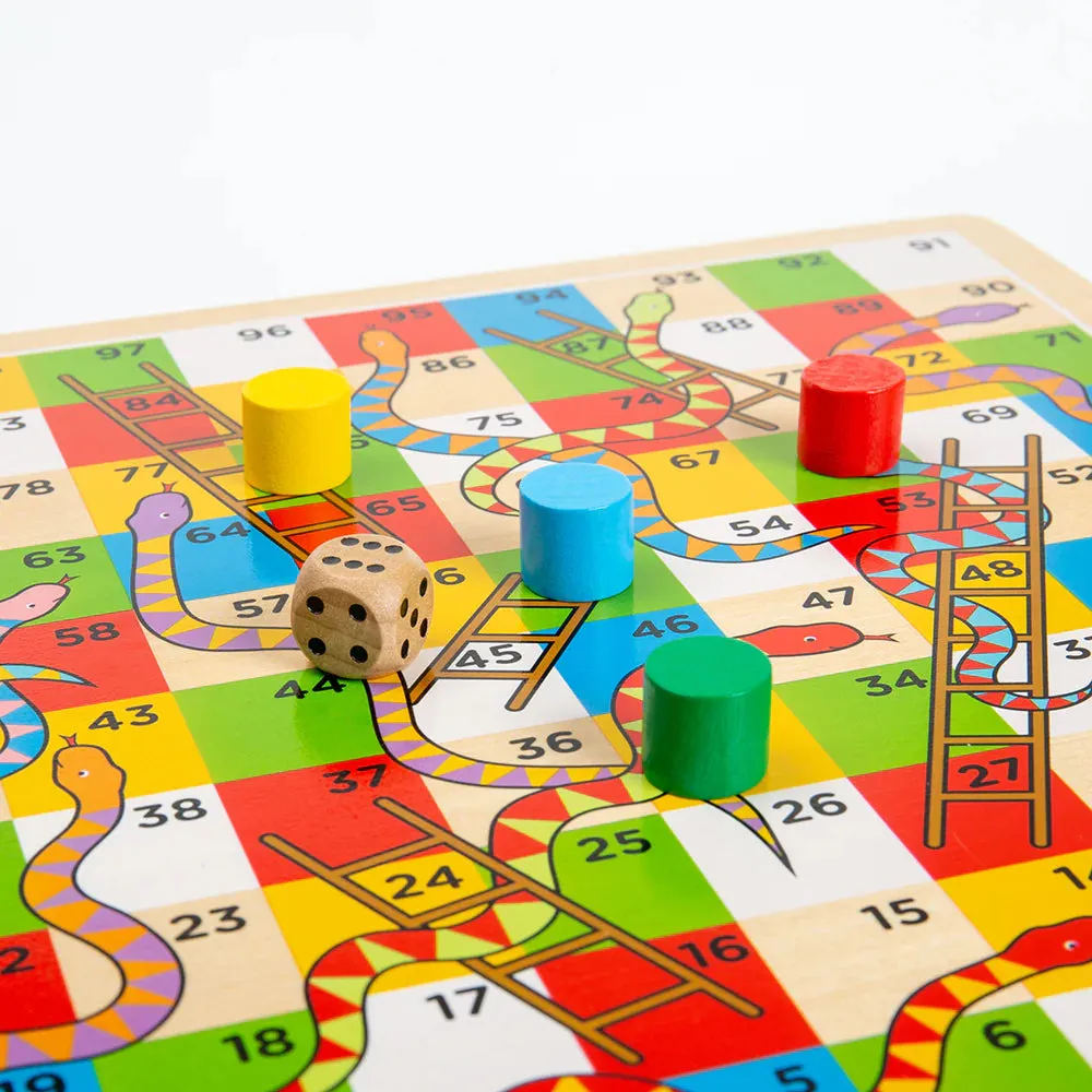 Bigjigs Traditional Snakes & Ladders Game