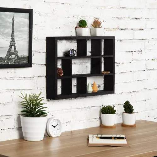 Black Wood Shadow Box Display Shelf