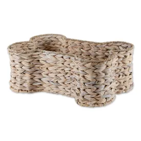 Bone Dry Hyacinth Pet Storage Basket, Bone Shaped, White Wash, Large - 24x15x9"