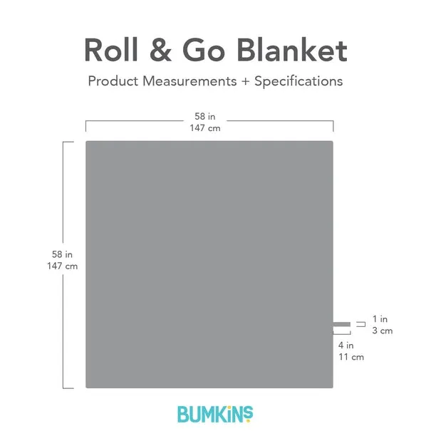 Bumkins Reversible Roll & Go Blanket, Hello Kitty & Friends Tropical