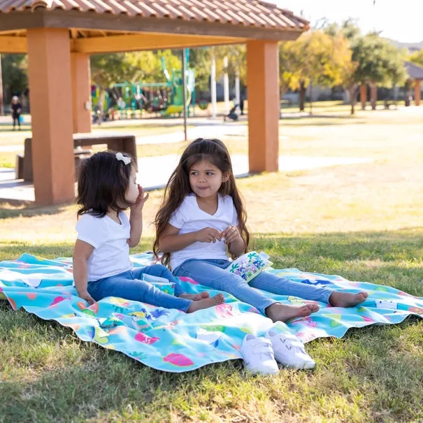Bumkins Reversible Roll & Go Blanket, Hello Kitty & Friends Tropical