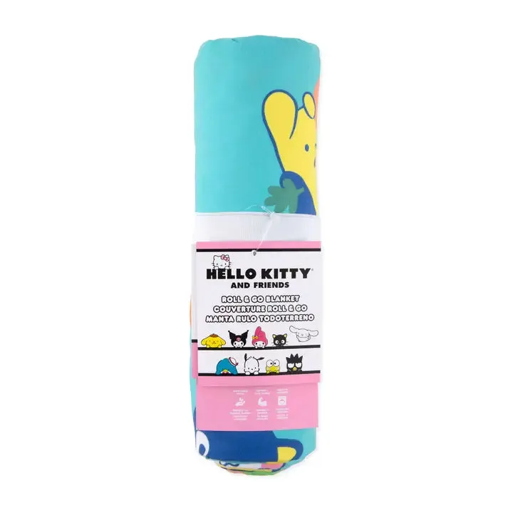 Bumkins Reversible Roll & Go Blanket, Hello Kitty & Friends Tropical