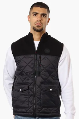 Canada Weather Gear Sweater Knit Polyfill Puffer Vest - Black