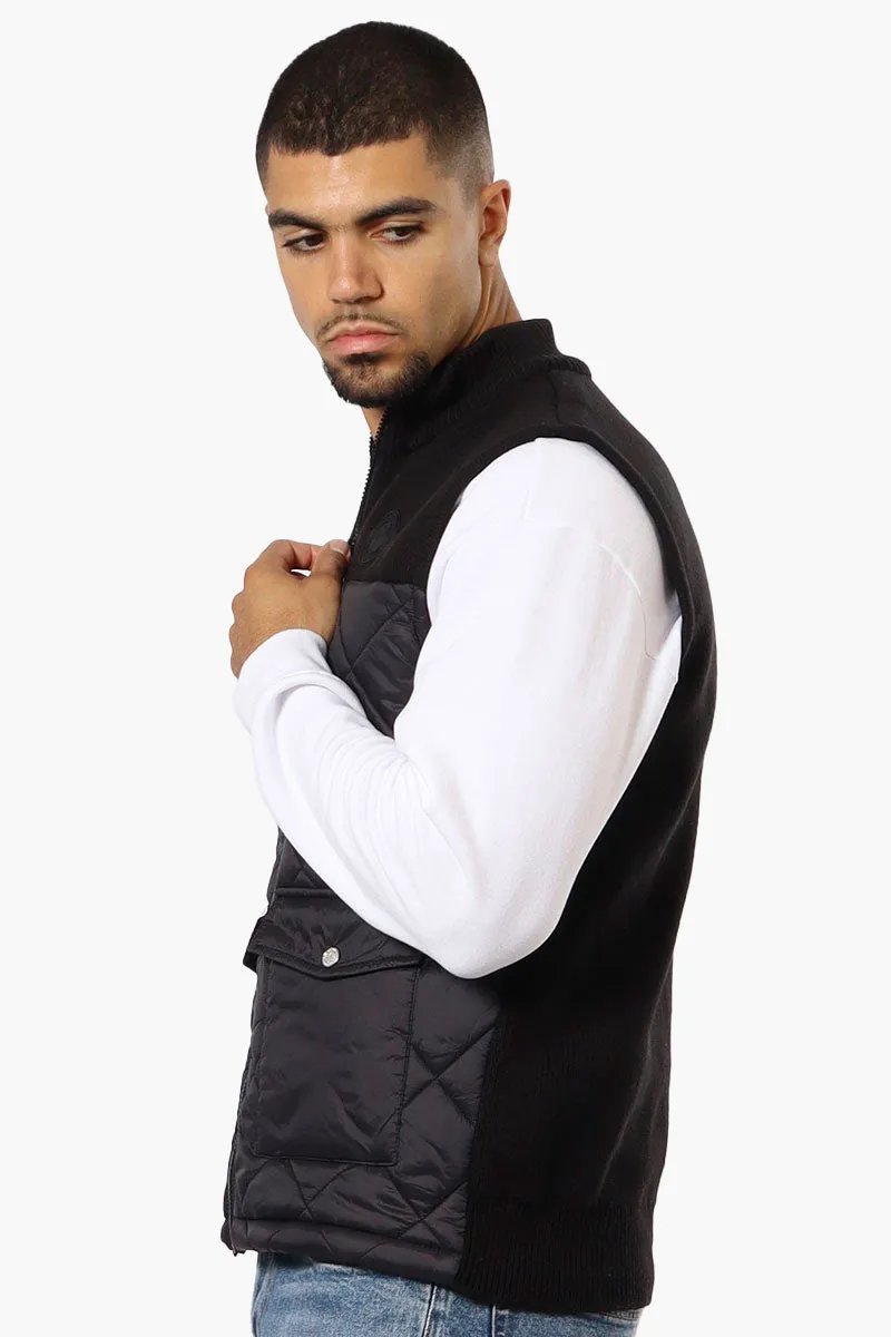 Canada Weather Gear Sweater Knit Polyfill Puffer Vest - Black