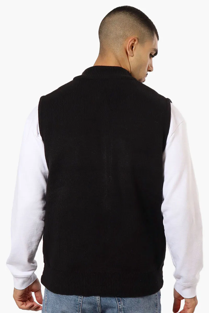 Canada Weather Gear Sweater Knit Polyfill Puffer Vest - Black