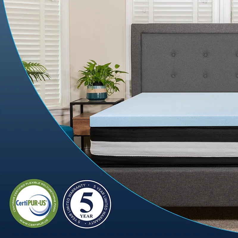 Capri Comfortable Sleep King 12 Inch CertiPUR-US Certified Foam Pocket Spring Mattress & 3 inch Gel Memory Foam Topper Bundle
