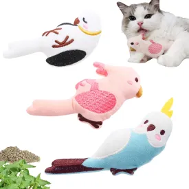 Cat Toys Parrot 3 Pack  Catnip Toys with Crinkle Sound, Interactive Chew & Kicker Plush Toys for Indoor Cats, Durable and Soft