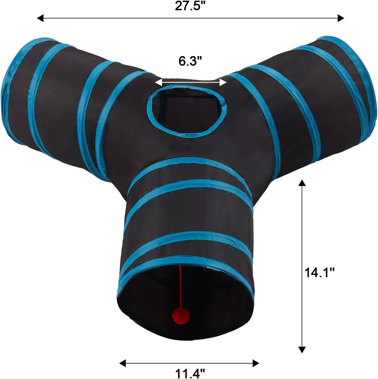 Cat Tunnels for Indoor Cats 3 Way Play Toy Kitty Tunnel Peek Hole Toy with Ball for Cat Tube Fun for Rabbits Kittens and Dogs