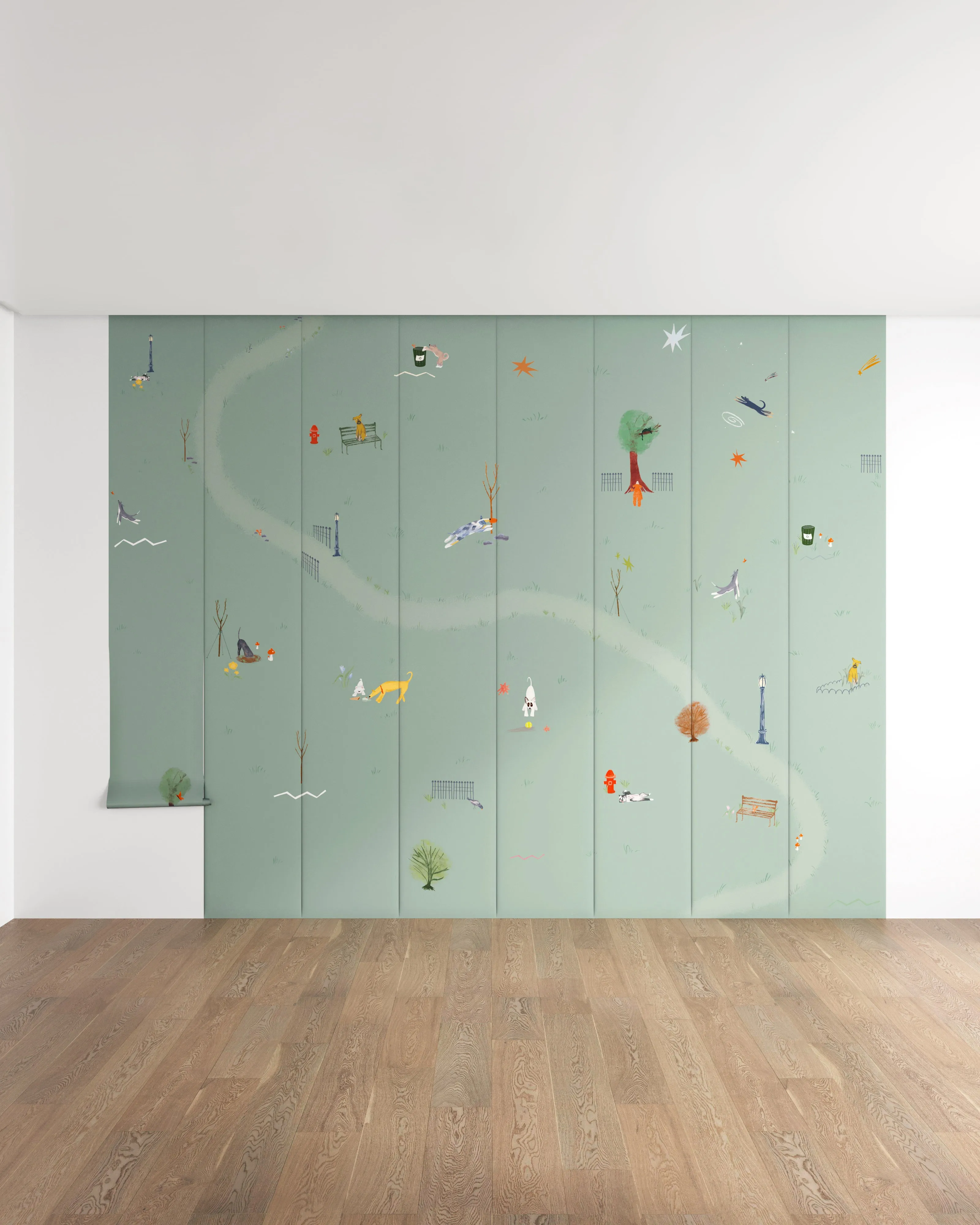 Central Park Dogs Wall Mural