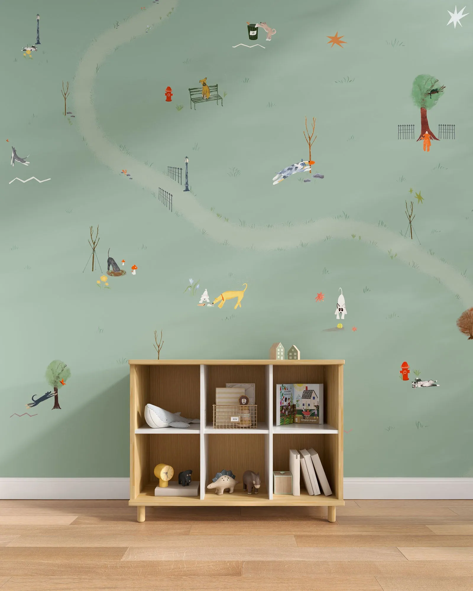 Central Park Dogs Wall Mural