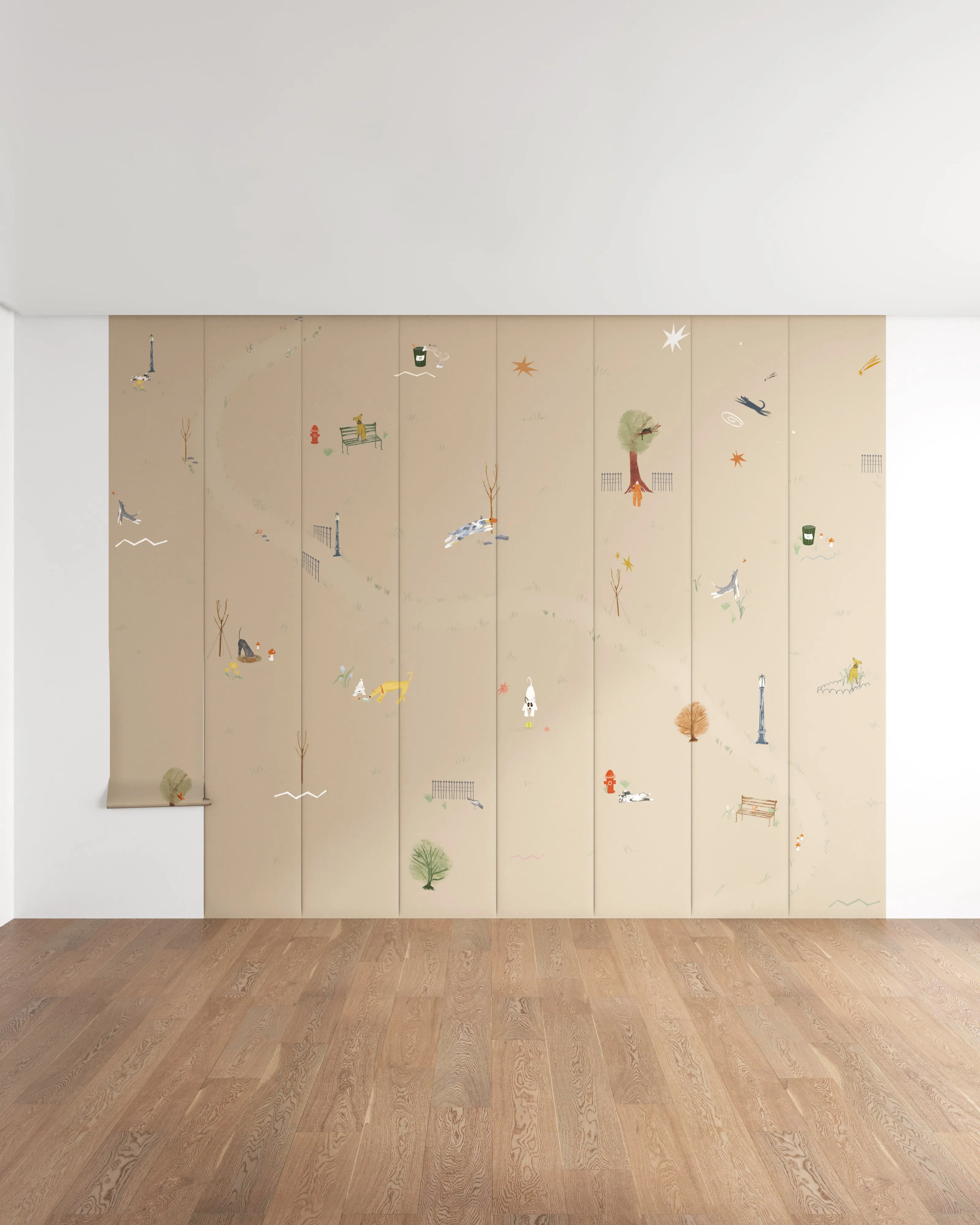 Central Park Dogs Wall Mural