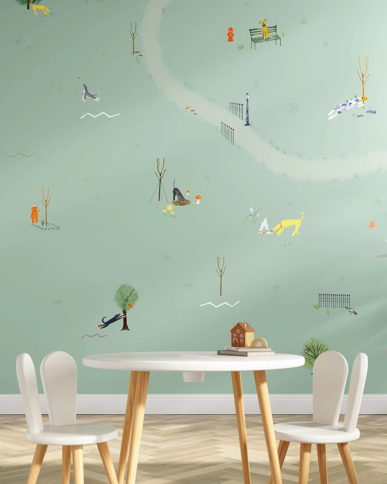 Central Park Dogs Wall Mural