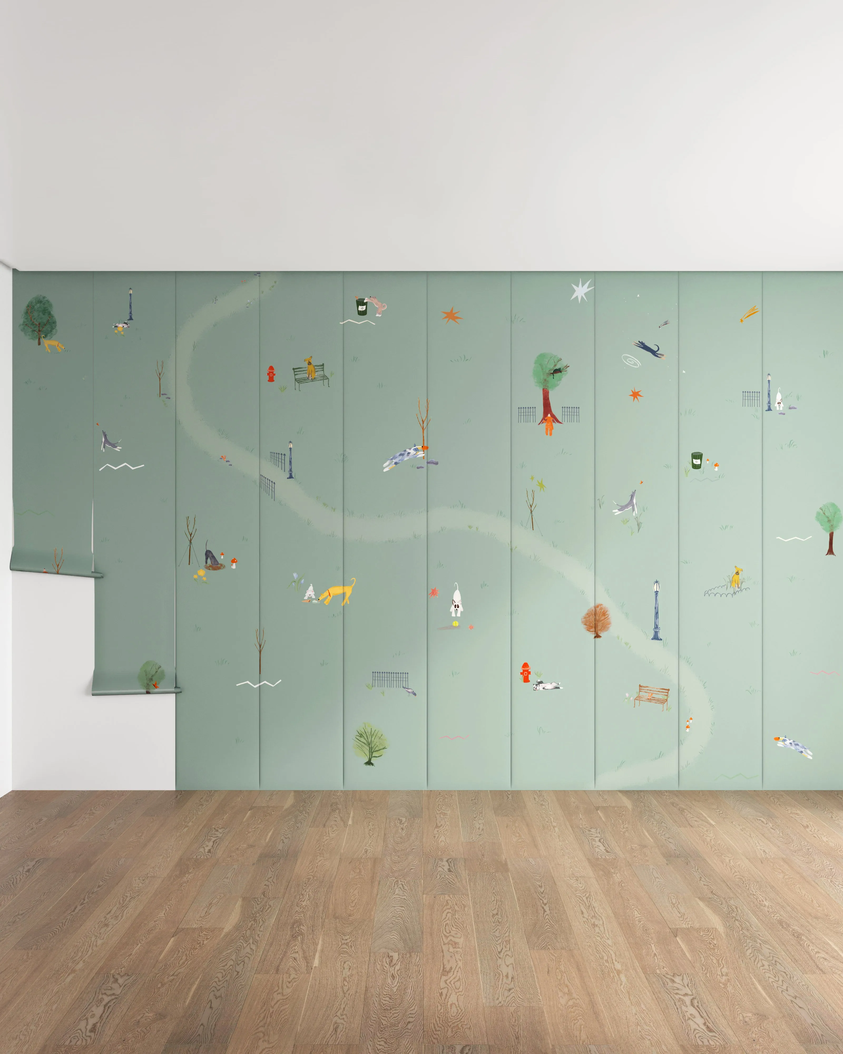 Central Park Dogs Wall Mural