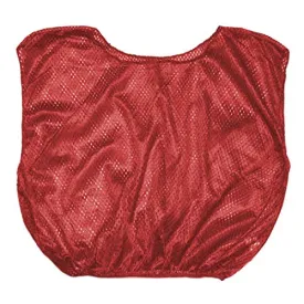 Champion Sports Youth Mesh Practice Scrimmage Vest, Red (Pack of 12)