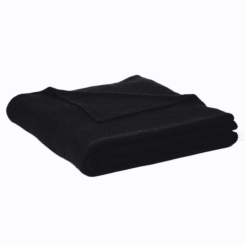 CHARLY BLACK KNIT BLANKET