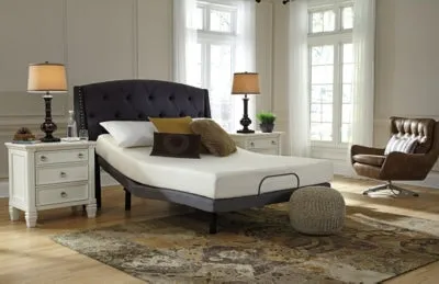 Chime 8 Inch Memory Foam King Mattress in a Box with Head-Foot Model Better King Adjustable Base