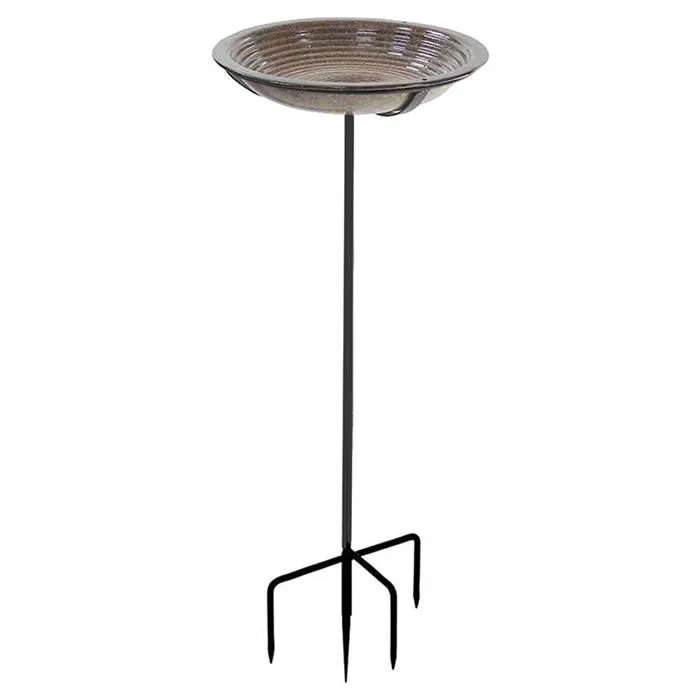 Circles Bird Bath Post, Sandy Granite