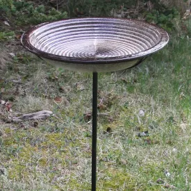 Circles Bird Bath Post, Sandy Granite