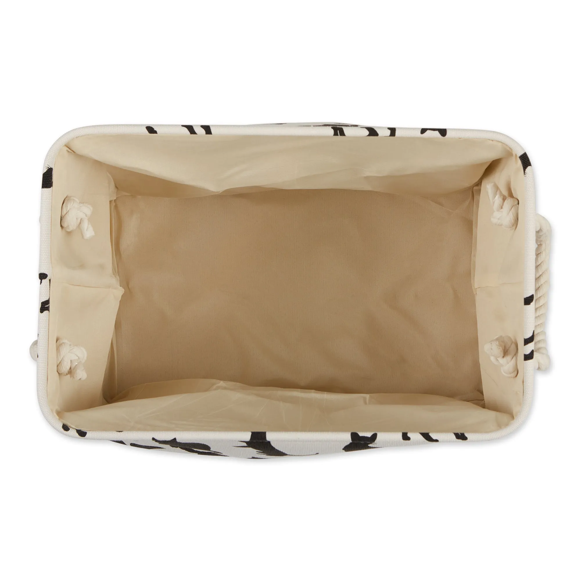 Collapsible Pet Storage Bin, Cat's Meow Print, Black/White, Small - 14x8x9"