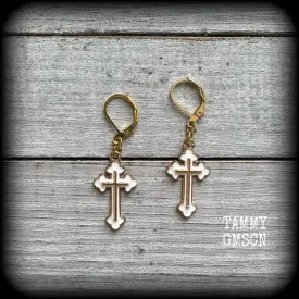 Cross earrings-Christian cross earrings