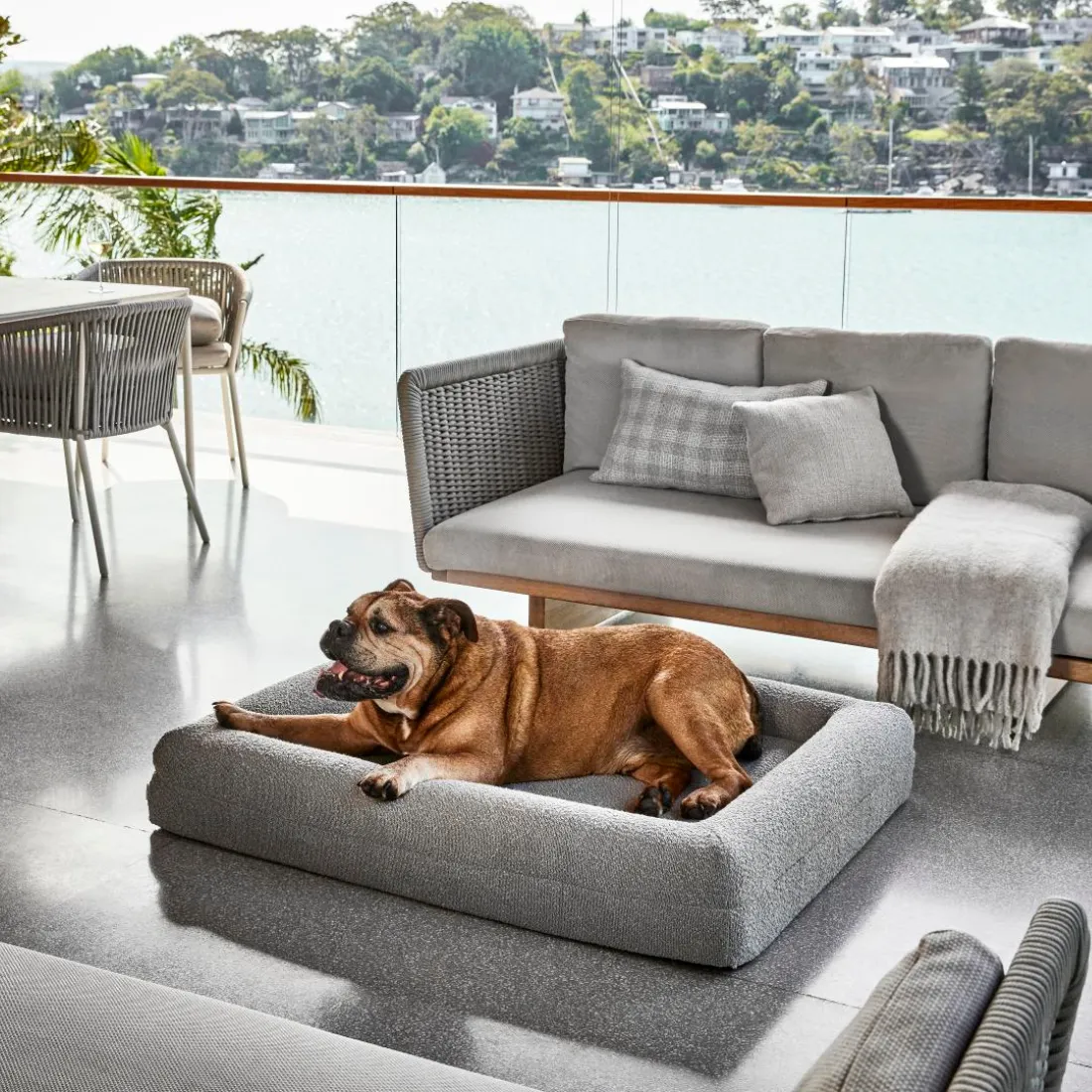 Dazy Dog Bed Cover Boucle Pebble