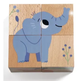 Djeco 4 Wooden Blocks Puzzle - Wild & Co