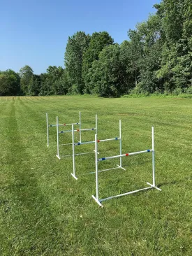 Dog Agility Travel Jump Set 4 Bar Jumps Total with Adjustable Jump bar and Dog Agility Jump Cups