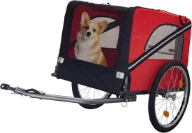 Dog Bike Trailer, Dog Carrier for Bike, Large Dog Stroller Pet Wagon with Large Wheels Mesh Screen, Bicycle Wagon for Travel, Collapsible to Store