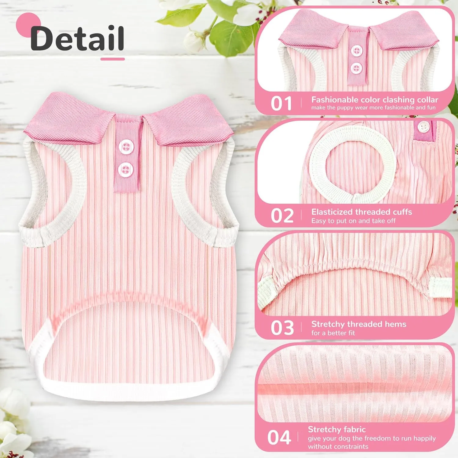 Dog Tshirts for Small Dogs Polo Shirt Stretchy Dog T Shirt Breathable Dogs Cooling Vest Sweatshirts Girl Boy Puppy Dachshund French Bulldog Frenchie Chihuahua Pet Clothes
