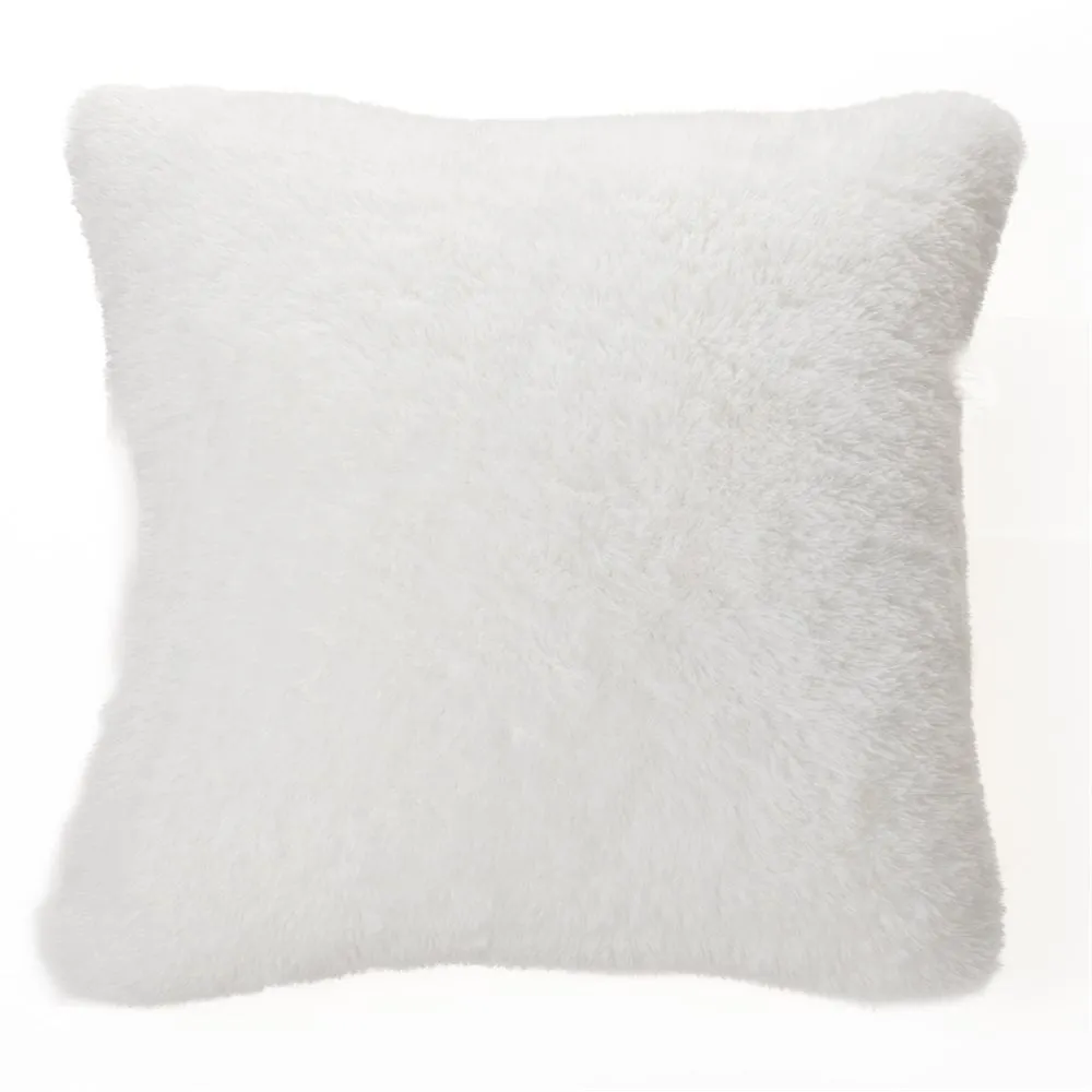 DOUDOU WHITE FAUX FUR EUROPEAN PILLOW