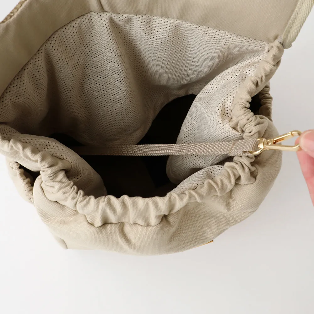 drawstring mesh front-pack - beige